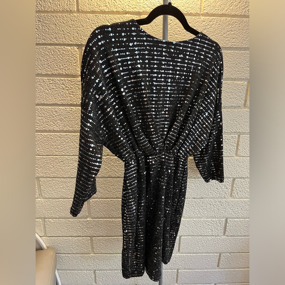 Black and silver cocktail dress